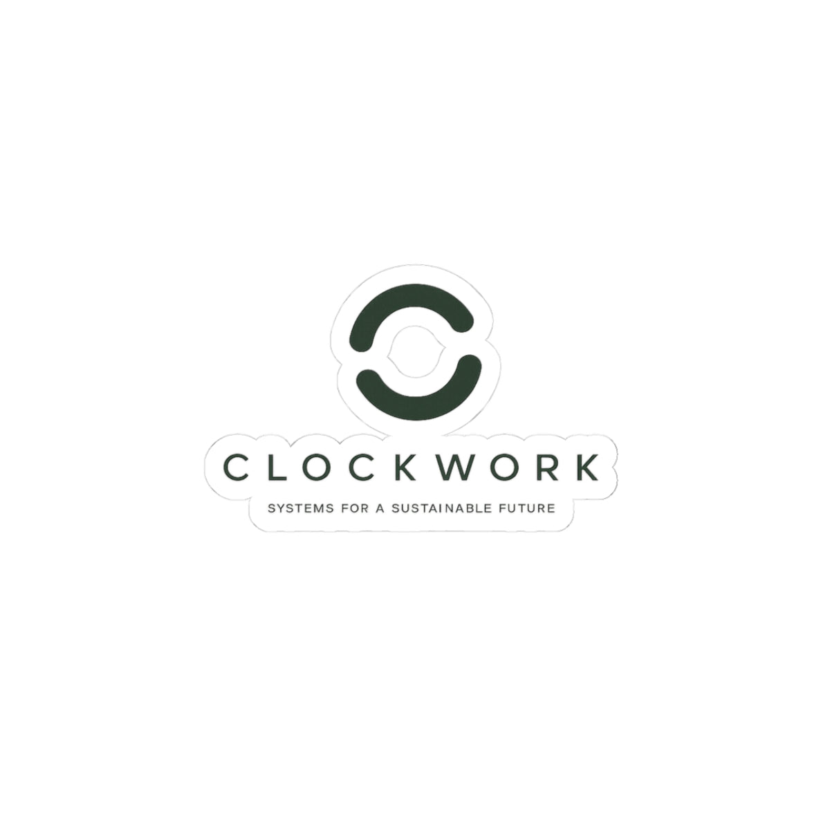 Clockwork Logo Kiss-Cut Sticker — Sustainable Systems Branding Sticker