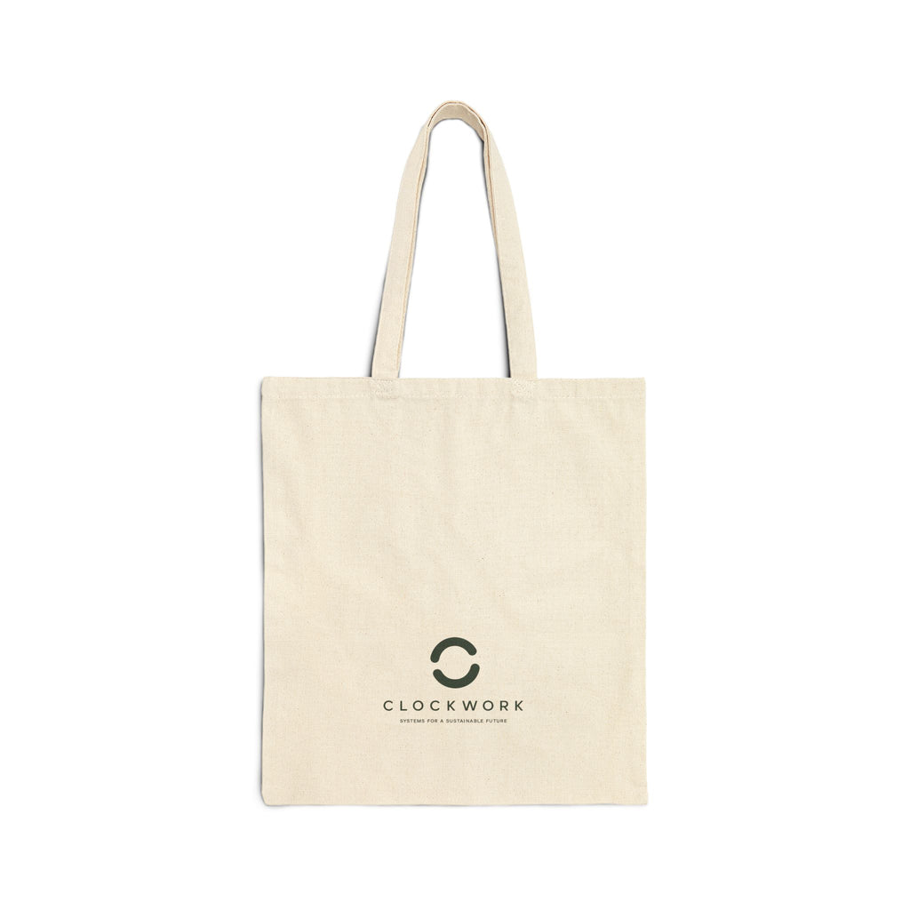 Clockwork Minimalist Canvas Tote Bag — Eco-Friendly Cotton Market Bag